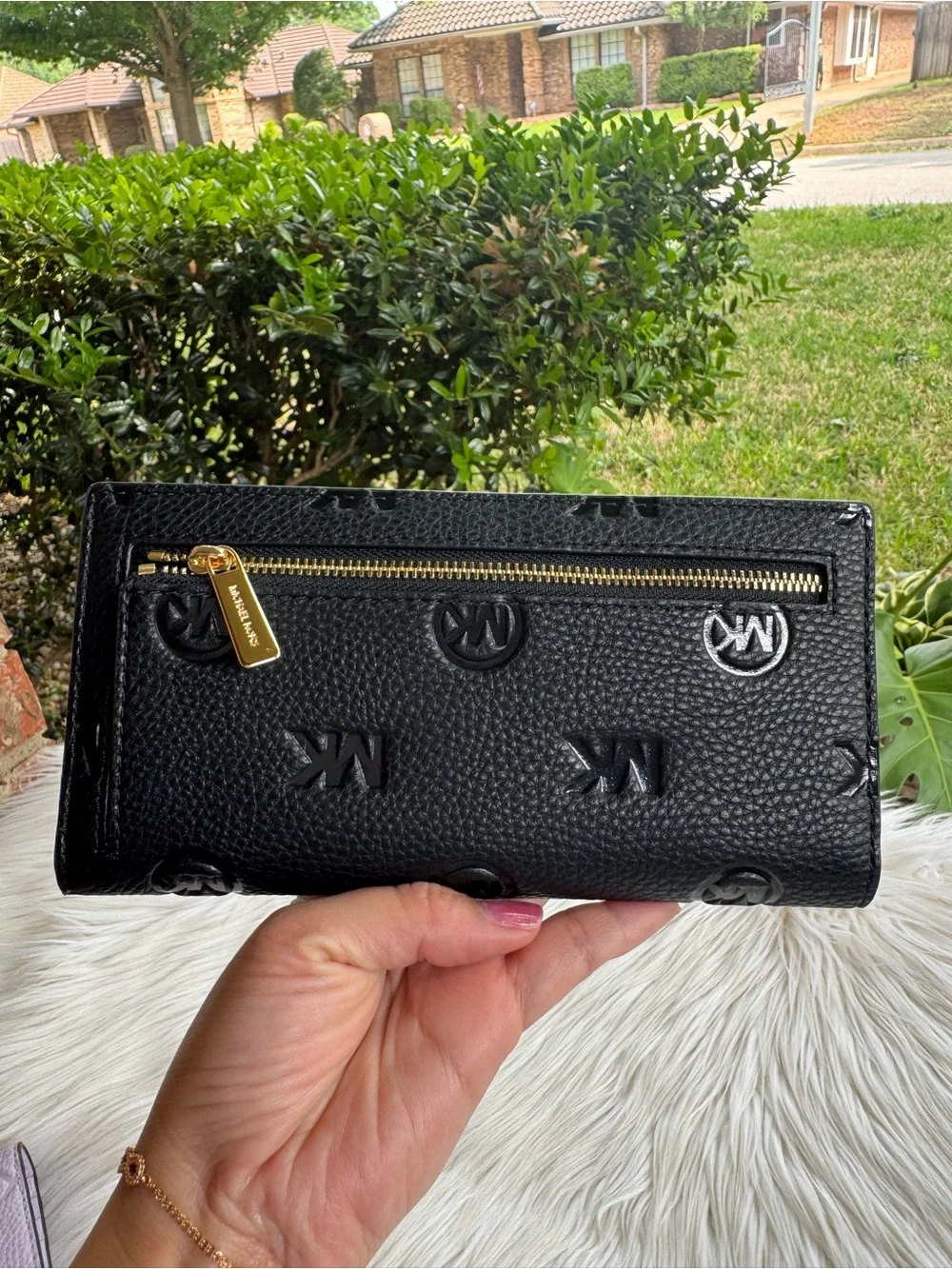 Michael Kors Black Embossed MK Wallet